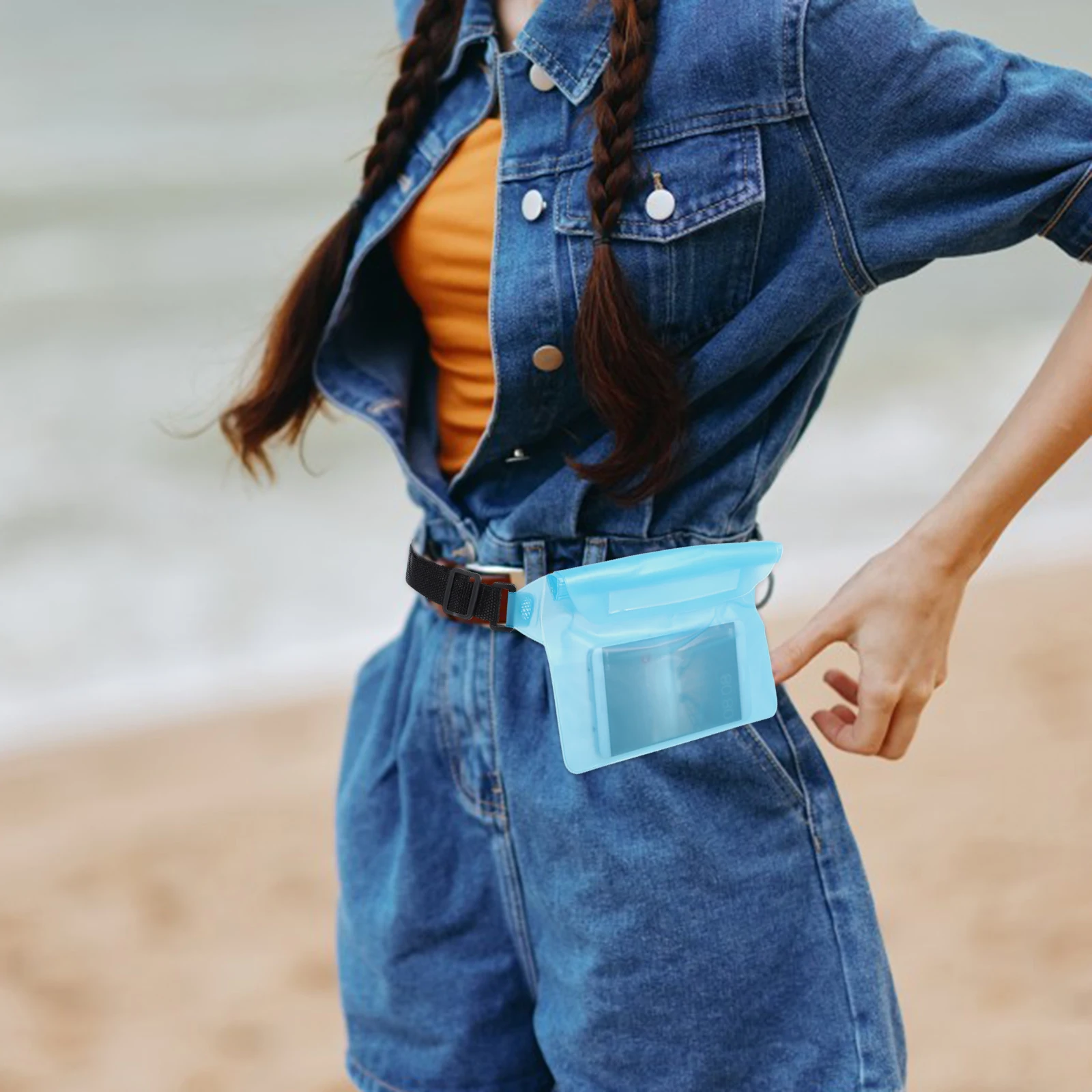 

2pcs Waterproof Fanny Pack Pouch Adjustable Waist Strap for Swimming Kayaking Phone Belt Bags Men Women Transparent Storage