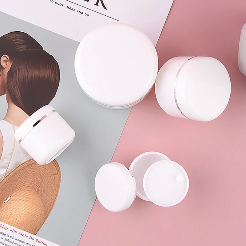 زجاجة صابون بلاستيكيّة يُمكن إعادة ملئها زجاجات سفر لوشن كريمي للوجه مستحضرات تجميل حاوية أبيض تجميل فارغ جرة 20g/30g/50g/100g/150g/250g