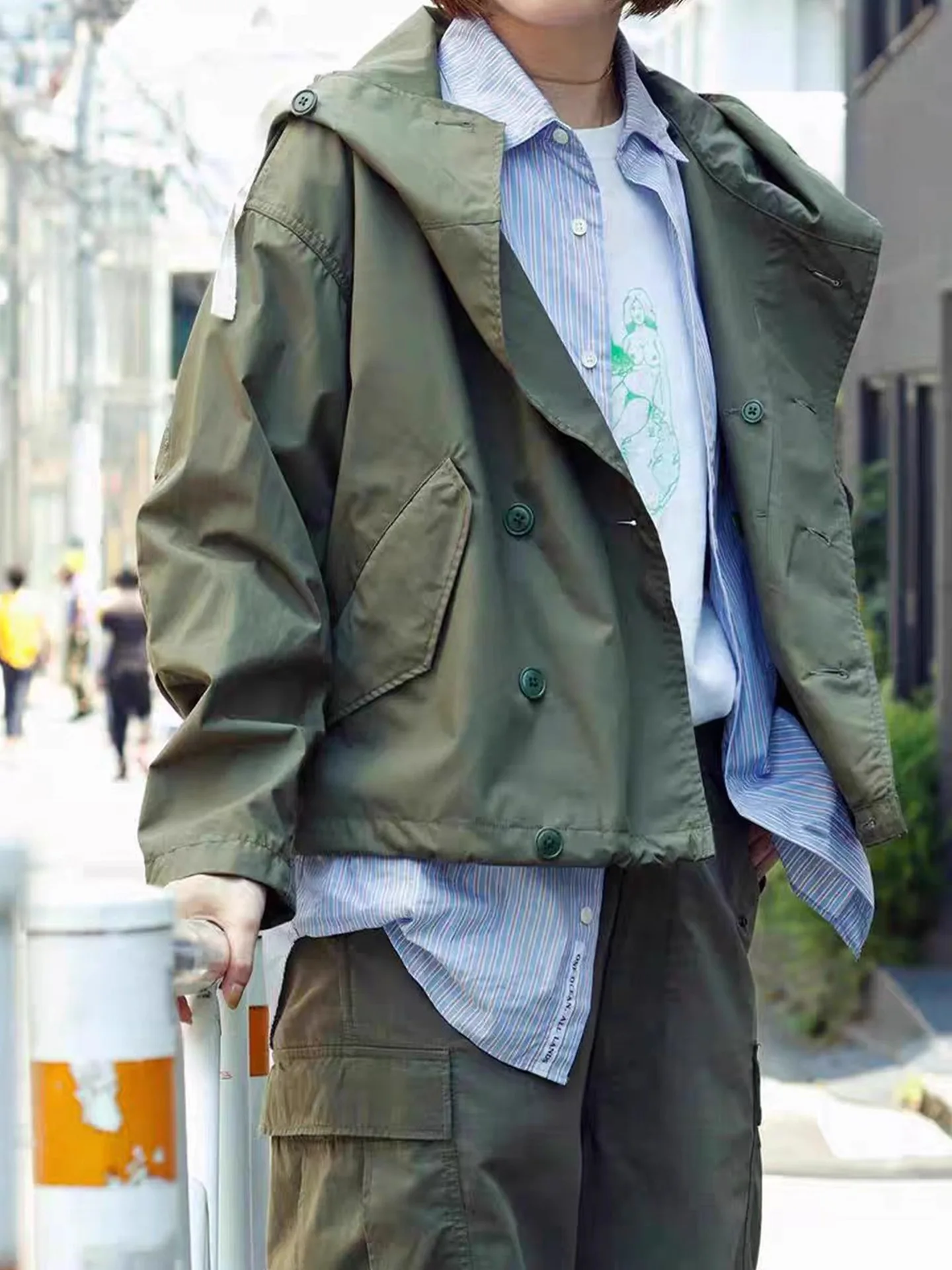 

NANAMICA Japanese Retro Men's and Women's Outdoor Coat Functional Windproof Waterproof Loose Casual Hooded Jacket