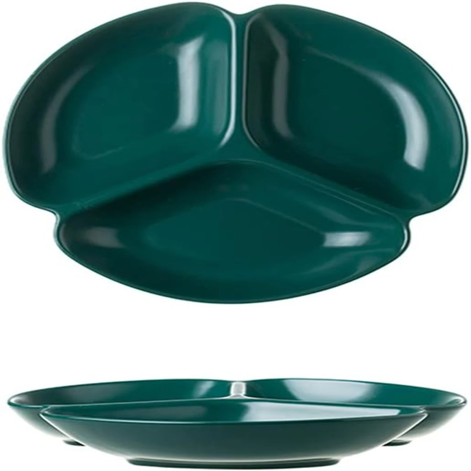 

Add a touch of timeless elegance to your dining experience with these stunning ceramic Divided Dinner Plates. This set of 2 piec