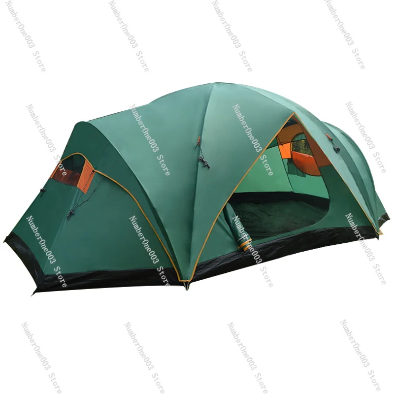 

Outdoor Sunshade Double Layers Rainproof Camping Big Family Tent Tourist Picnic 2rooms Hand Install Travel Anti-mosquito Inner