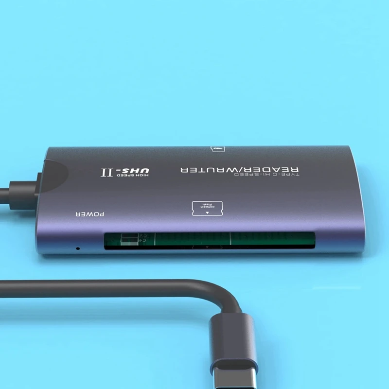 High-Speed Multi-Function CF Card Reader Type-C (TF+CF) TF Aluminum Alloy Computer Mobile Phone Two-In-One Card Reader