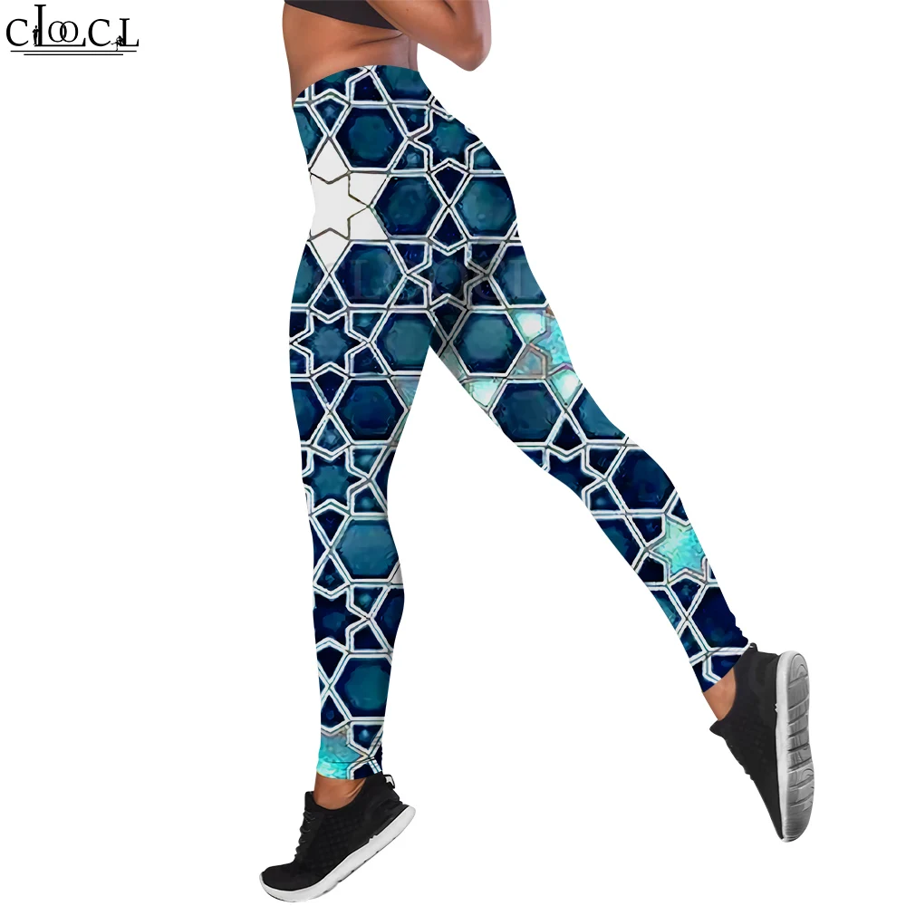 CLOOCL Women Legging Personalized Geometric Pattern 3D Legging Fashion Pants for Push Up Fitness Gym Outdoor Jogging Pants