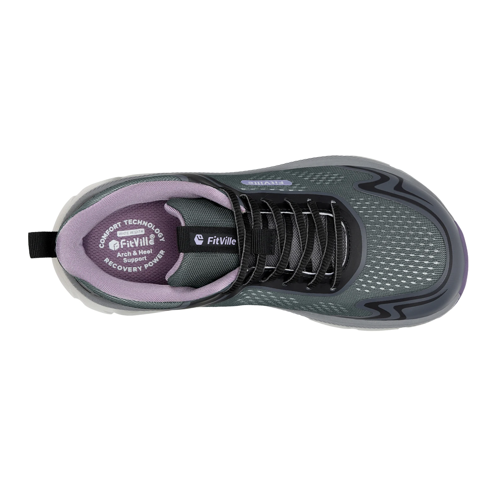Fitville Damen-Laufschuhe mit breiter Zehenpartie, lässige Sportsneaker für Damen, bequeme, atmungsaktive Walkingschuhe mit Fußgewölbestütze – Detail 9