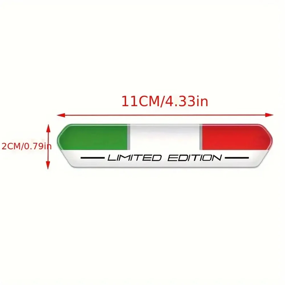 Limited Edition Motorcycle Car Sticker Resistant 3D Stickers And Decals for Helmets, Featuring The Italian Tricolor Design.