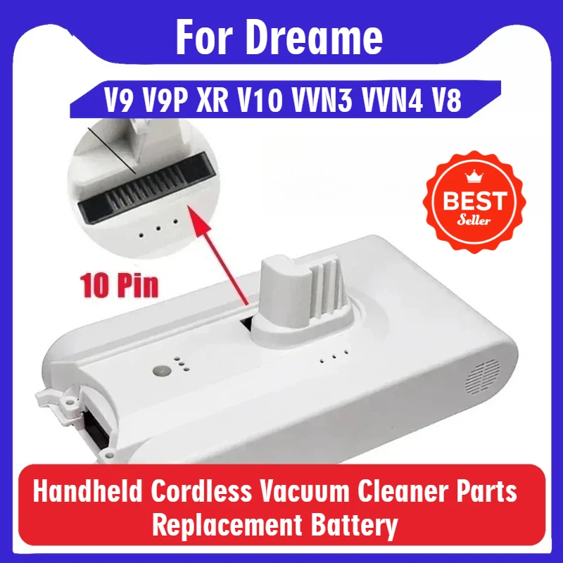 

5000mAh Battery for Dreame V9 V9P XR V10 VVN3 VVN4 V8 Replacement Battery Handheld Cordless Vacuum Cleaner Accessory