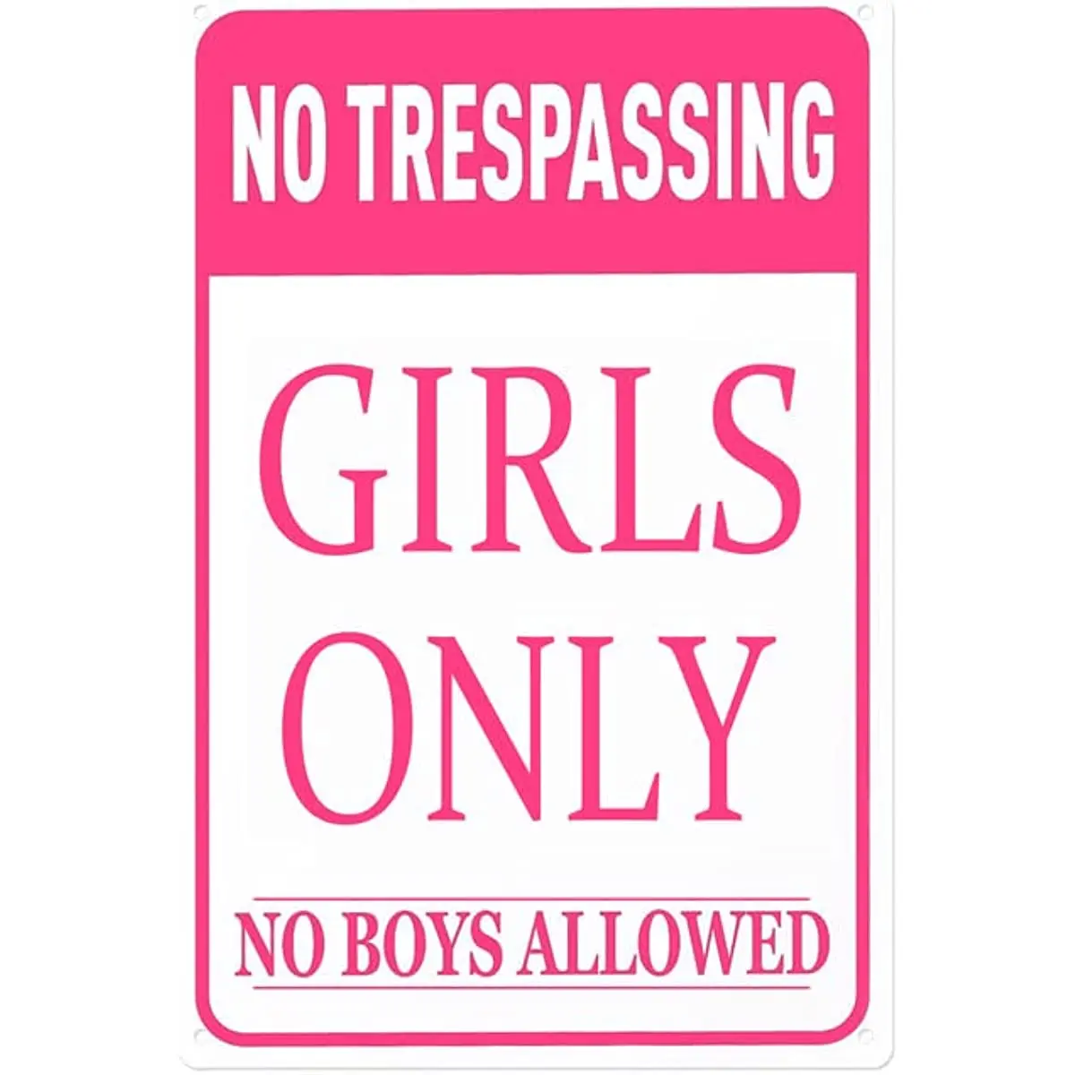 Girls Bedroom Sign Funny No Trespassing Girls Only Metal Tin Sign Wall Decor Pink No Boys Allowed Bedroom Door Decor 8x12 Inch