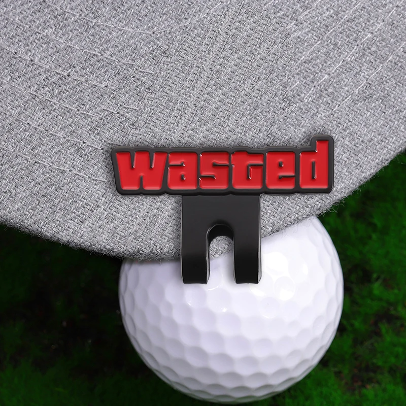 Wasted Letter Golf Cap Decorative Enamel Pins Retro Vintage Accessories Lapel Badge Golf Baseball Hat Clips Badge Golf Supplies