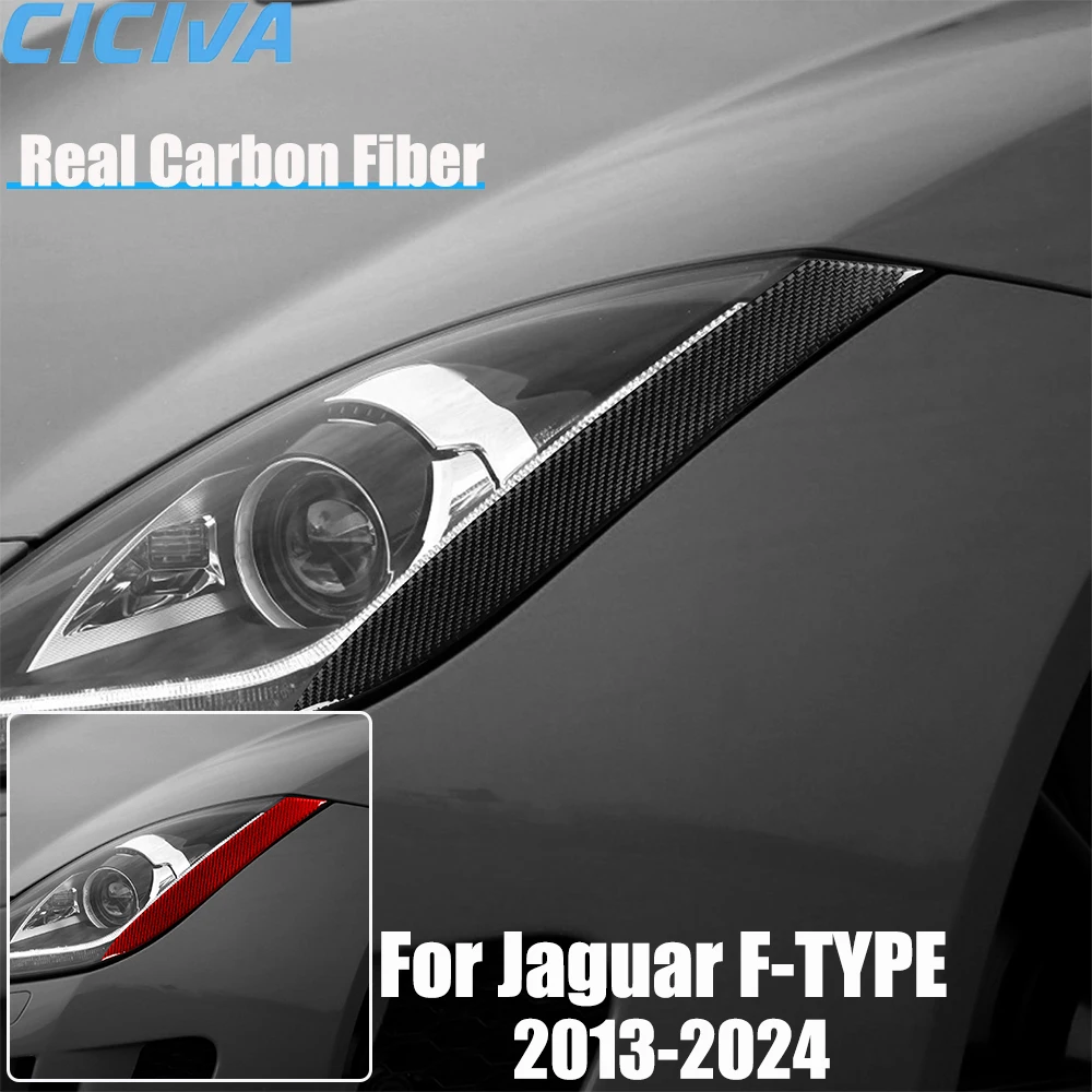 

Автомобильные аксессуары из настоящего углеродного волокна, чехол для фар и бровей, мягкая наклейка для Jaguar F-type 2013 2014 15 16 17 18 19 20 21 22 23 24