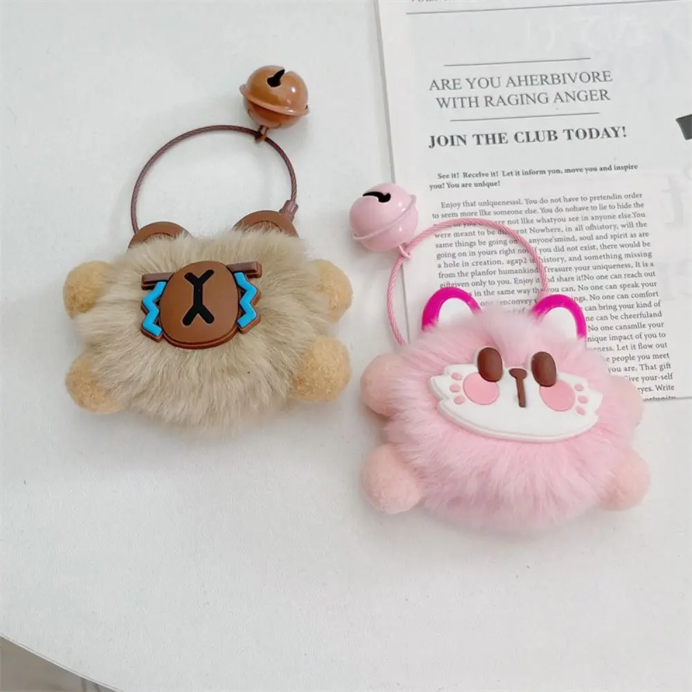 Rabbit Fur Capybara Fur Keychain Dog Hairy Bunny Key Ring Exquisite Alloy Ring Fluffy Capybara Pendant Jewelry Gifts