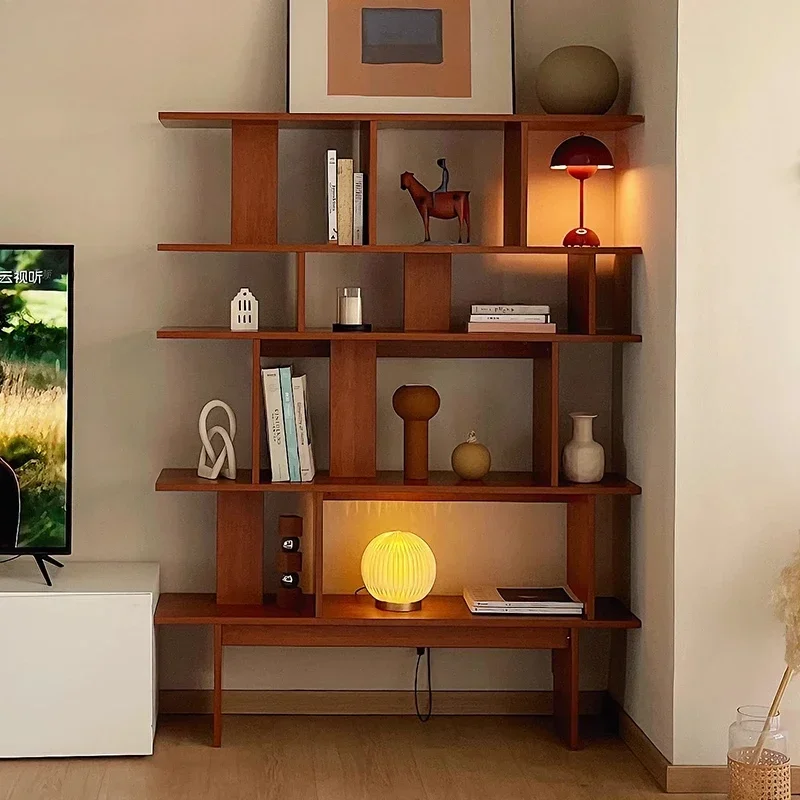 

Простая многоярусная книжная полка в средневековом стиле, напольная, от пола до потолка, для хранения и демонстрации книг, для гостиной и кабинета.