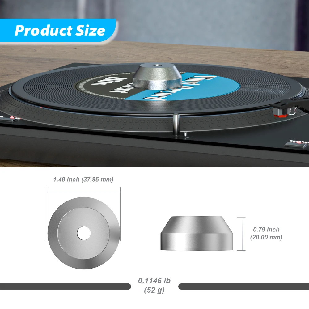 LP Vinyl Record Adapter 45 RPM Large-Hole Disc Stabilizer Weight 7-Inch Record Accessory Universal Eccentric Sleeve