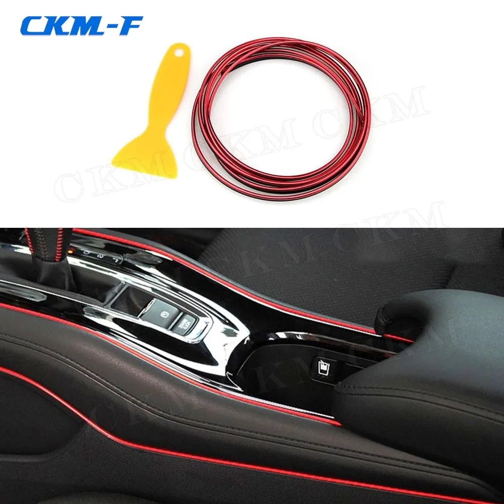 

5M Universal Car Door Dashboard Air Outlet Steering wheel Styling Flexible Interior Decoration Moulding Trim Car Accessories