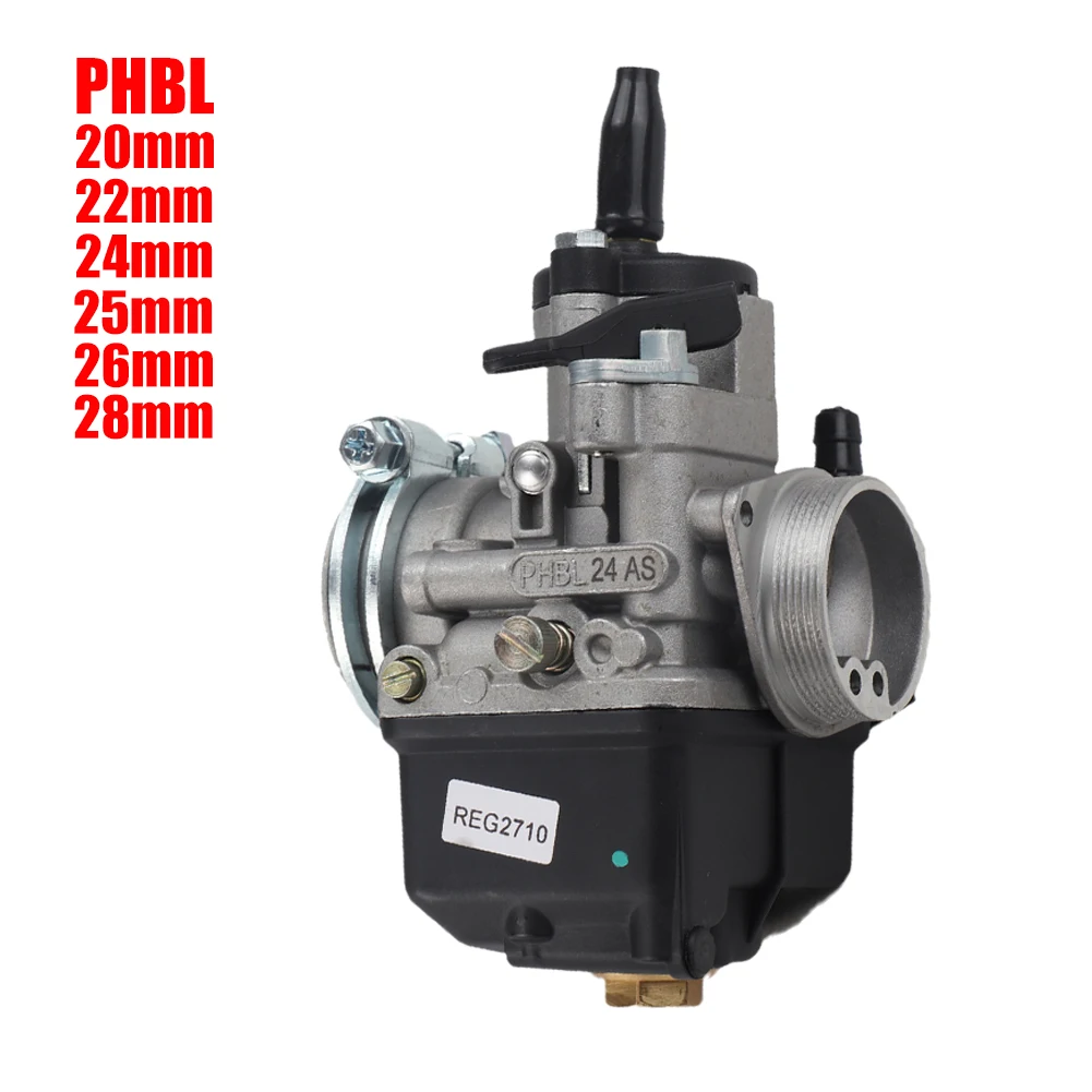 PHBL Carburetor 20 22 24 25 26 28mm For Dellorto 2 Stroke Moped 4T Scooter Racing 50-300cc Motocross Motorcycle Carburetors