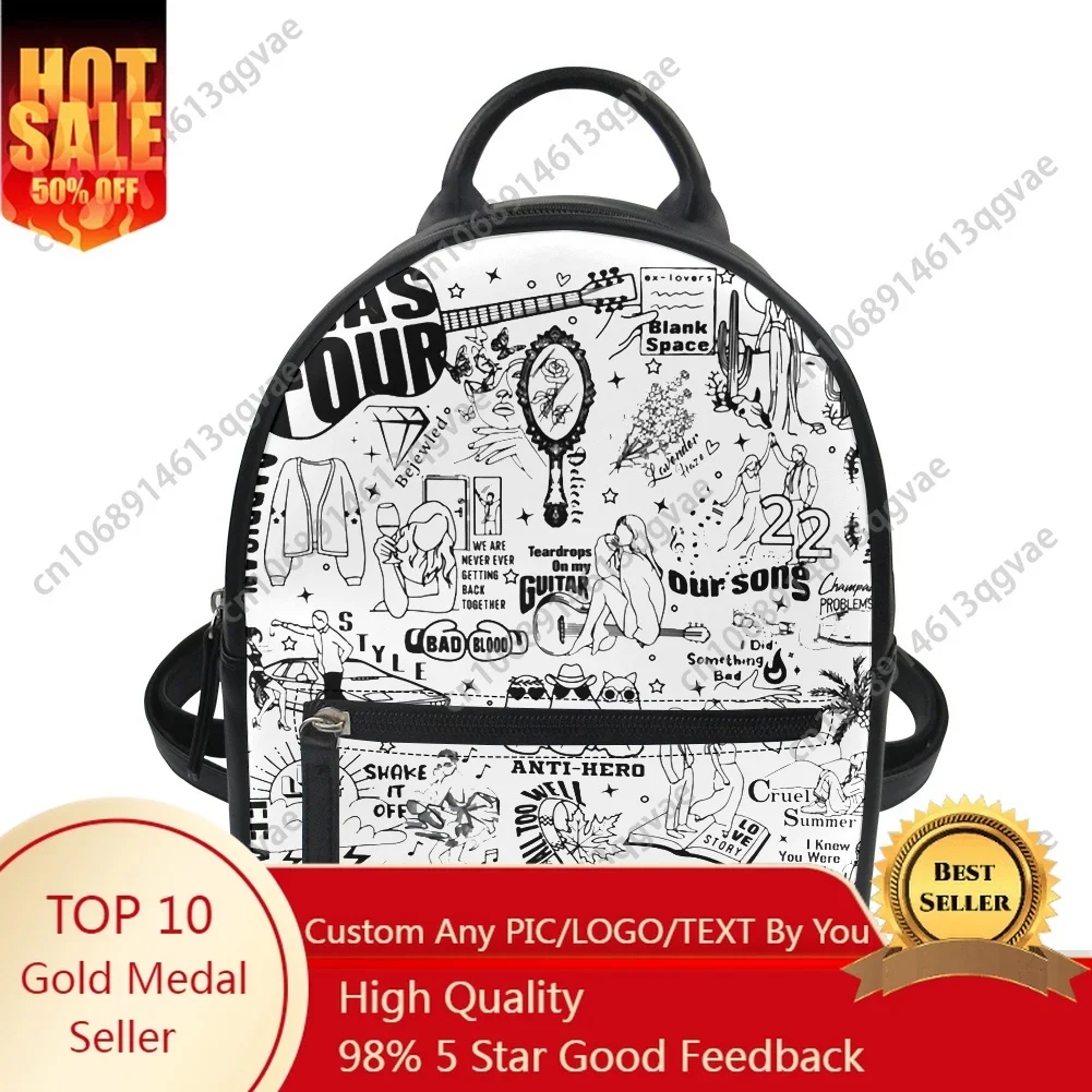 Hot 1989 Singer S-Swifties Custom Backpack Purse Women Carter Schoolbags Double Shoulder Bag Mini Daypack Leather Travel Bag