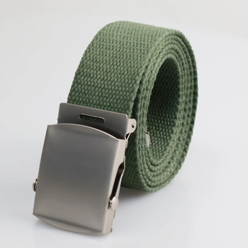 2025 New Canvas Men\'s Belt Personality Digital Print Hard Plastic Buckle Outdoor Breathable Braided Belt Male Spot Wholesale