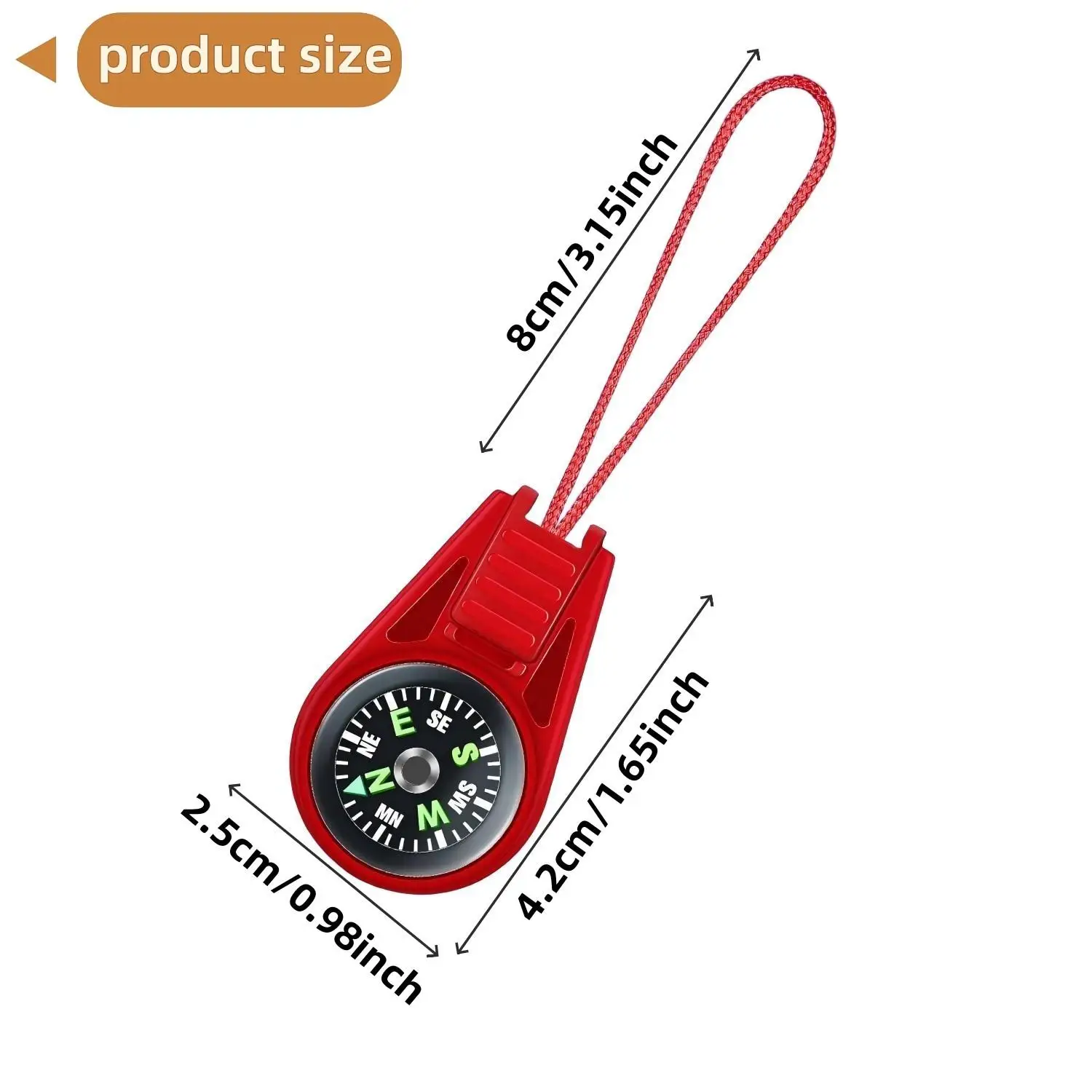 Mini Pocket Compass Keychain Bulk, Small Survival Button Compass for Paracord, Hiking, Scout & Classroom