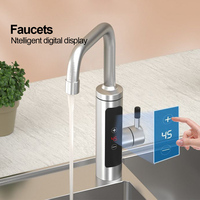 Electric Hot Water Heater Faucet 3000W Hot Cold Mixer Tap 360 Degree Rotation Fast Heating Tap LCD Digital for Kitchen Bathroom