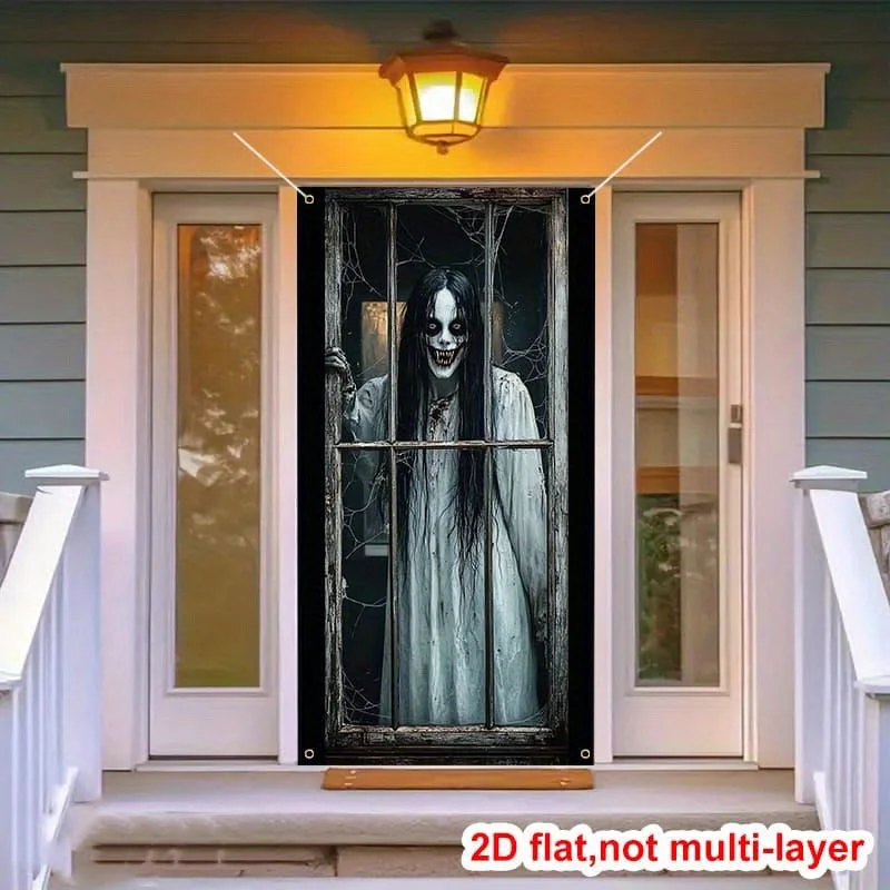 2D-Türbanner, Halloween – Langlebiges Polyestermaterial für Innen- und Außendekoration, geeignet für Spukhäuser. – Detail 7