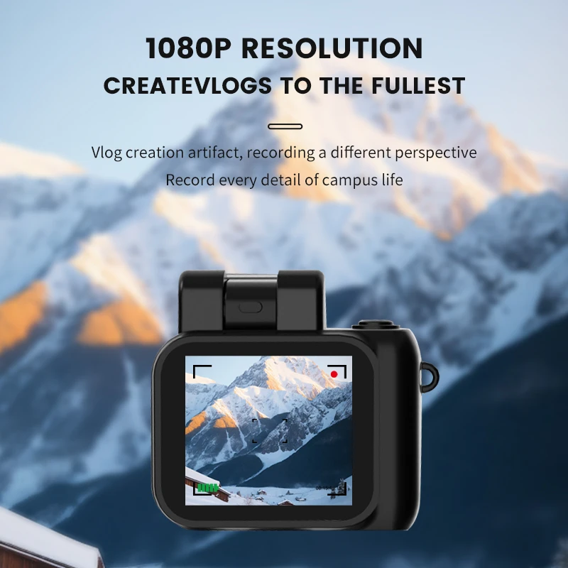 1080P HD Mini Camera SLR with Flash and Battery Holder Portable Video Recorder Retro Ultra Compact Mini Video Camera