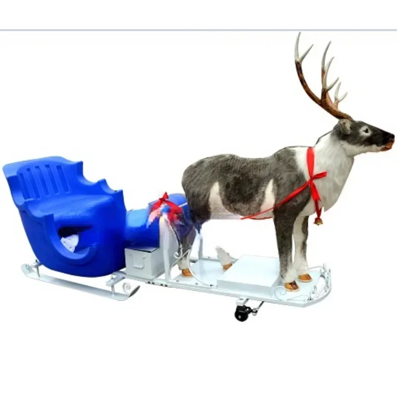 2024 Plastic Snow Sledge Christmas Sled For Children Outdoor Christmas Deer Pull Sledge On Snow And Ice