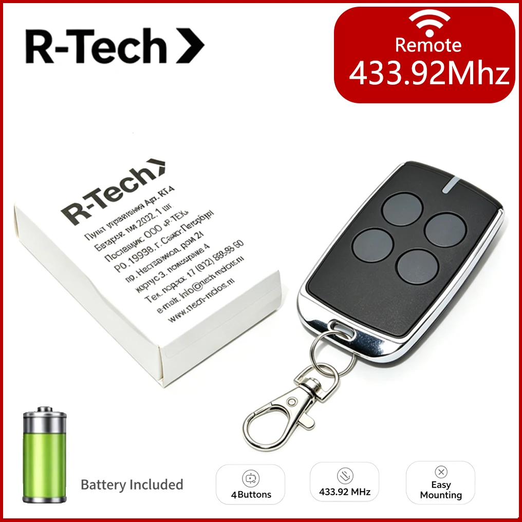 R-Tech RT-4 433Mhz Remote Control Automatic Door Push Rod For Sliding Doors SL6…
