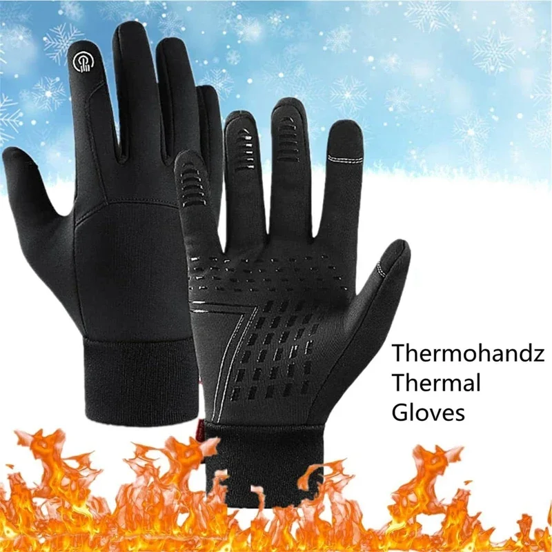 Women Men's Cycling Gloves Winter Touchscreen Warm Bicycle Driving Motorcycle Waterproof Thermal Non-Slip Gloves