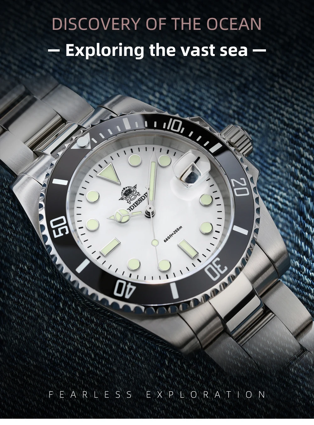 ADDIESDIVE Orologio Analogico al Quarzo da Uomo, Luminoso, 20 bar, Impermeabile, AD2054, Nero