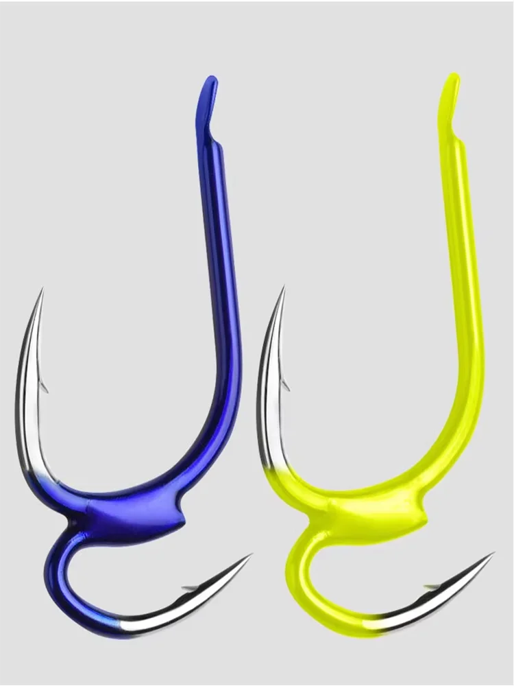 New 10Pcs 1Package High-carbon Steel Two Strength Tip Sharp Fighting Fishing Hook With Barbed Fish Gear For Sea Fishing B352