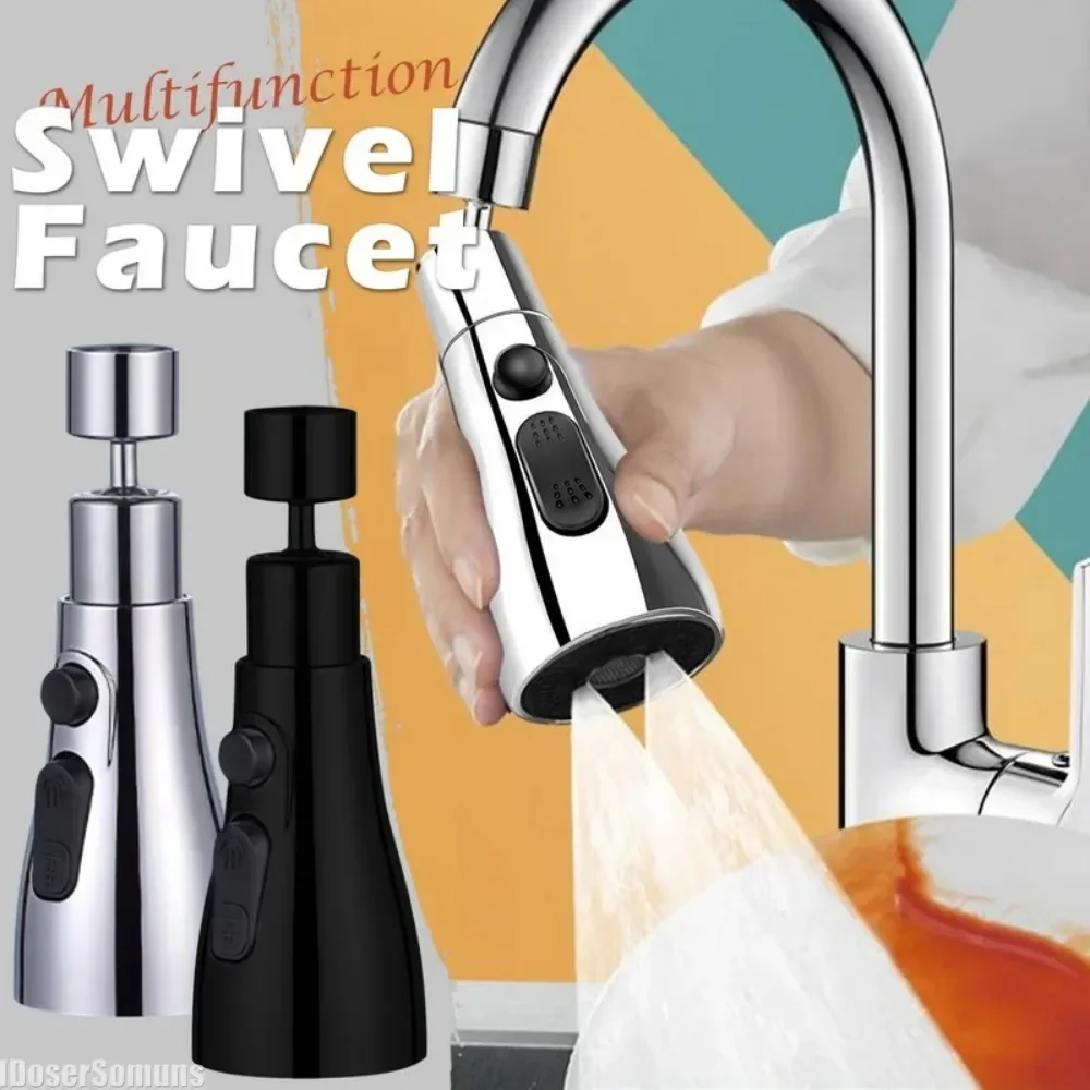 1pc Faucet Extender Metal Alloy Three Modes Head Water Saver Home Extended Shower Spray Filter