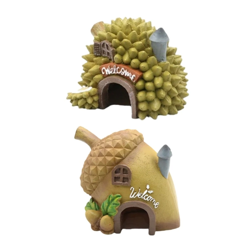 Fish Tanks Tunnel Shelter Resins Unique Durians Pinecones Decoration for Aquariums and Pet Stores Hide Cave