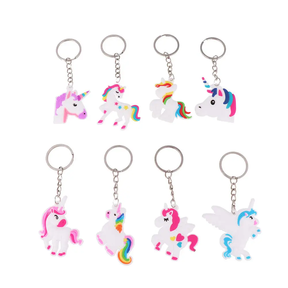 48Pcs Unicorn Keychain Creative Cartoon Keyring Pendant Bag Cell Phone Car Decoration Keyring Unicorn Keychain