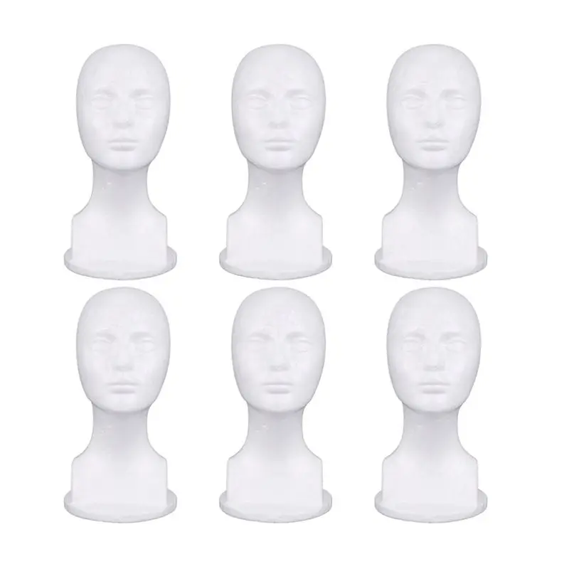 

Манекен-голова из пенопласта AA05 6X для демонстрации очков, шляп и париков