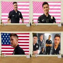 Tim Bradford Rookied America Flag Tapestry Creative Pattern Living Room Wall Art Tapestry Decor Party Outdoor Decorate Banners