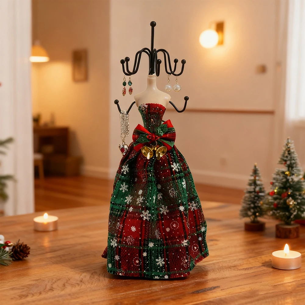 For Christmas Decorations Tangle-free Holder Necklace Display Holiday Decoration Multicolored Festive Bell Motif