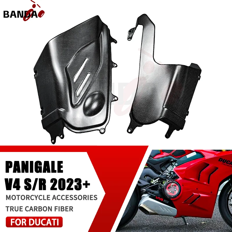 

FOR DUCATI Panigal V4S V4R 2023 100% 3K Pure Carbon Fiber Motorcycle Accessories Akrapovic Belly Pans Protection Fairing