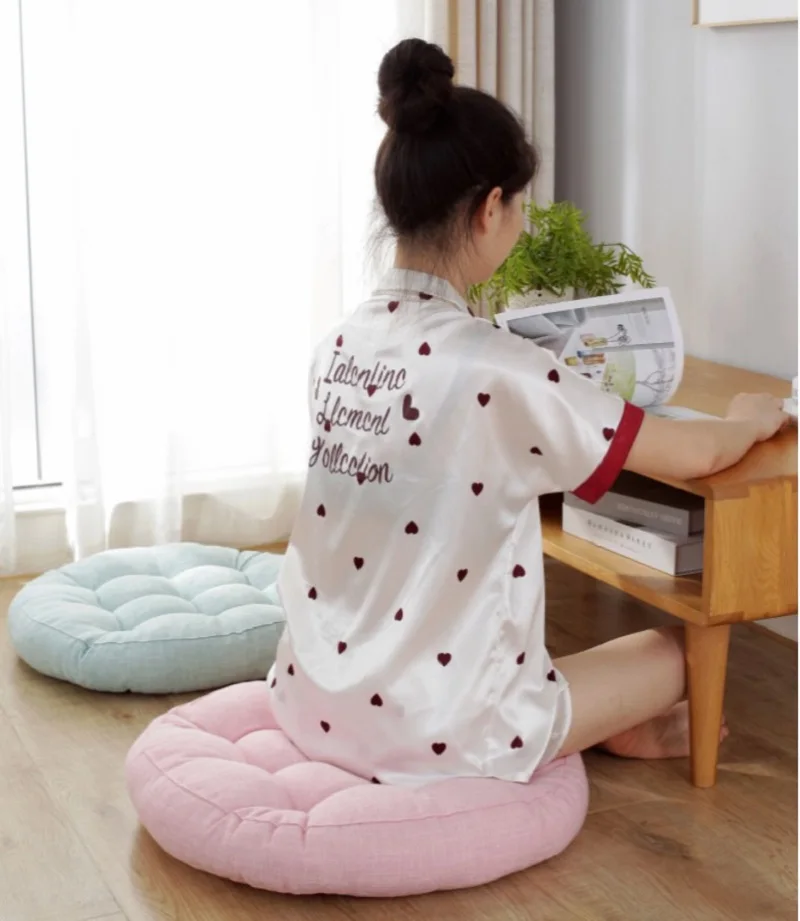 Inyahome Yoga Round Mat Pouf Seat Pillows Sofa Chair Bed Car Seat Pillows Cushions Floor Mat Meditation Pads for Dining Room