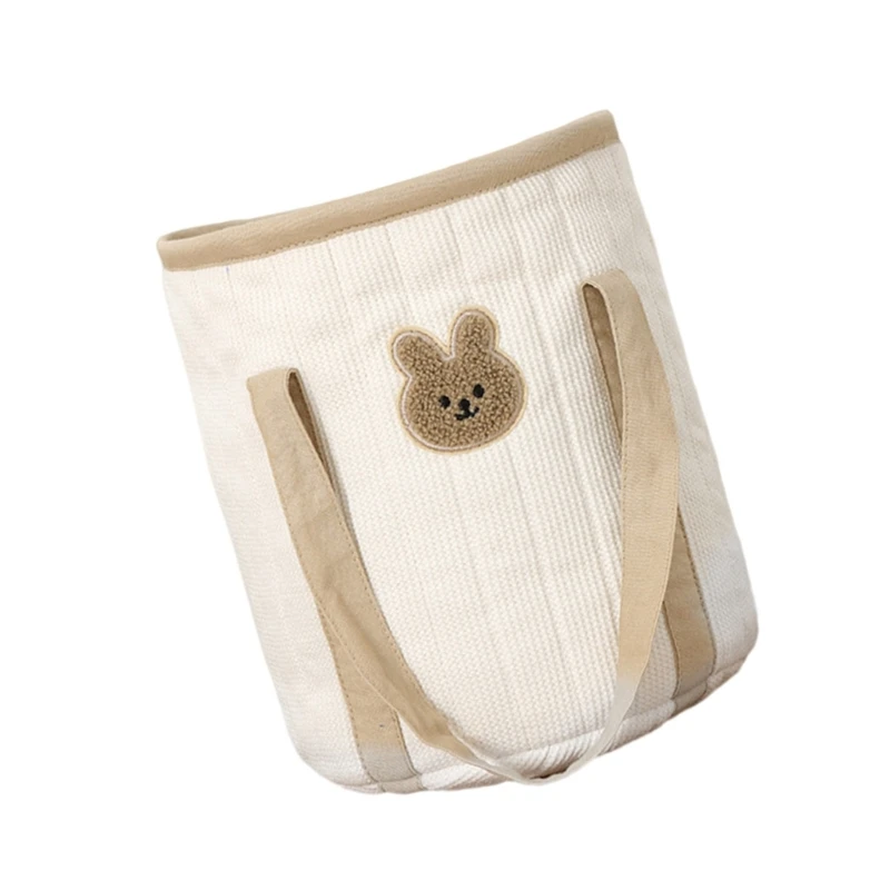 Travel Storage Bag Lightweight Diaper Bag Soft Splashproof Embroidered Rabbit Bag Large Capacity Mom Bag Cotton Bags