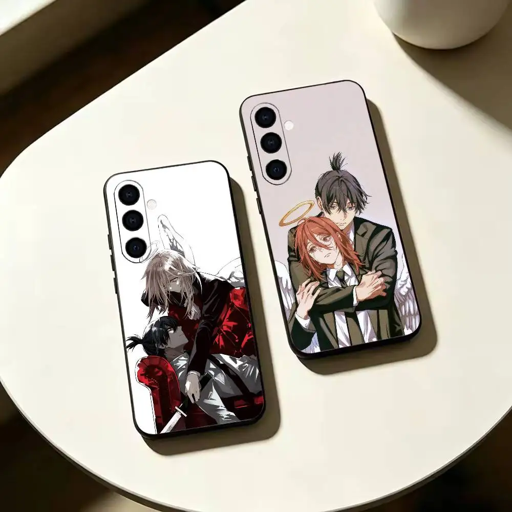 anime A-Angels X A-Akis-s Soft Silicone phone Case for Samsung Galaxy A73//A72/A70/A53/A52/A51 - Black