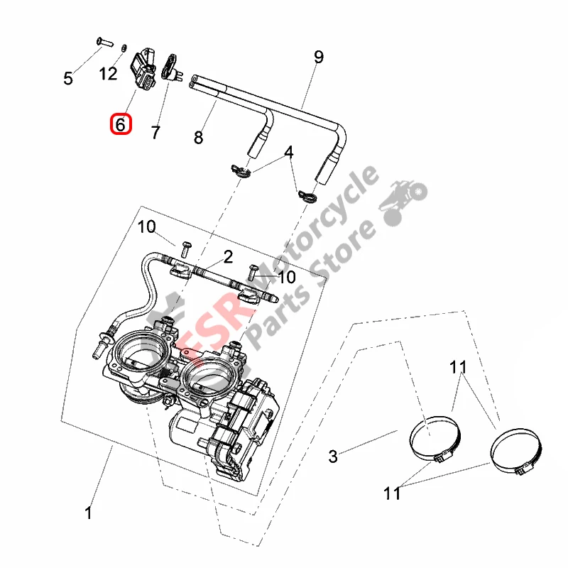 6423025 MAP AIR PRESSURE SENSOR,FOR APRILIA RS 660 RSV4 1000 SHIVER 750 900 TUAREG TUONO V4 1100 RR DORSODURO 1200 CAPONORD
