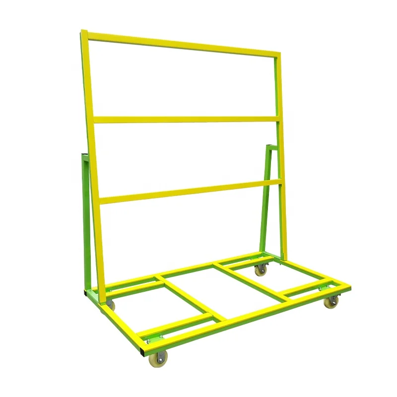 New Trend Glass Storage Rack Carrier Frame Sheet Storage Rack With Wheels For Placing Plates