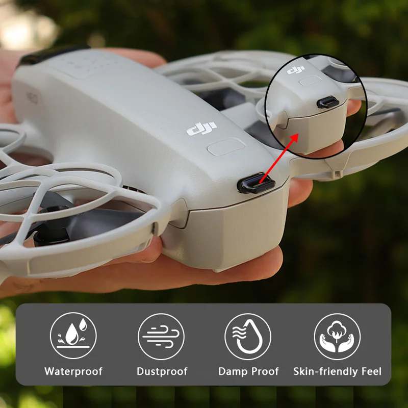ل DJI Neo بطارية ميناء الغبار التوصيل يده الطائرة بدون طيار سيليكون شحن ميناء الغبار والرطوبة غطاء للحماية الملحقات