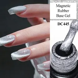 Mtssii 7ml Sparkling Cat Magnetic Rubber Base Gel Crystal Snowlight Laser Magnetic Gel Semi Permanent UV Gel Varnish Manicure