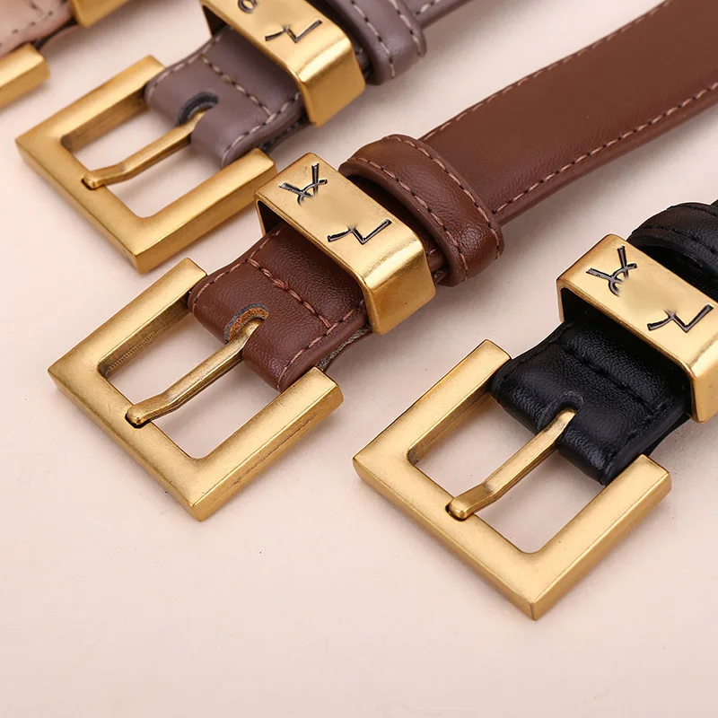 2024 Orginal Design Metal Buckle Jeans Belt Strap Women Fashion Genuine Leather Waist Belt High Quality Cowhide Waistband Belts