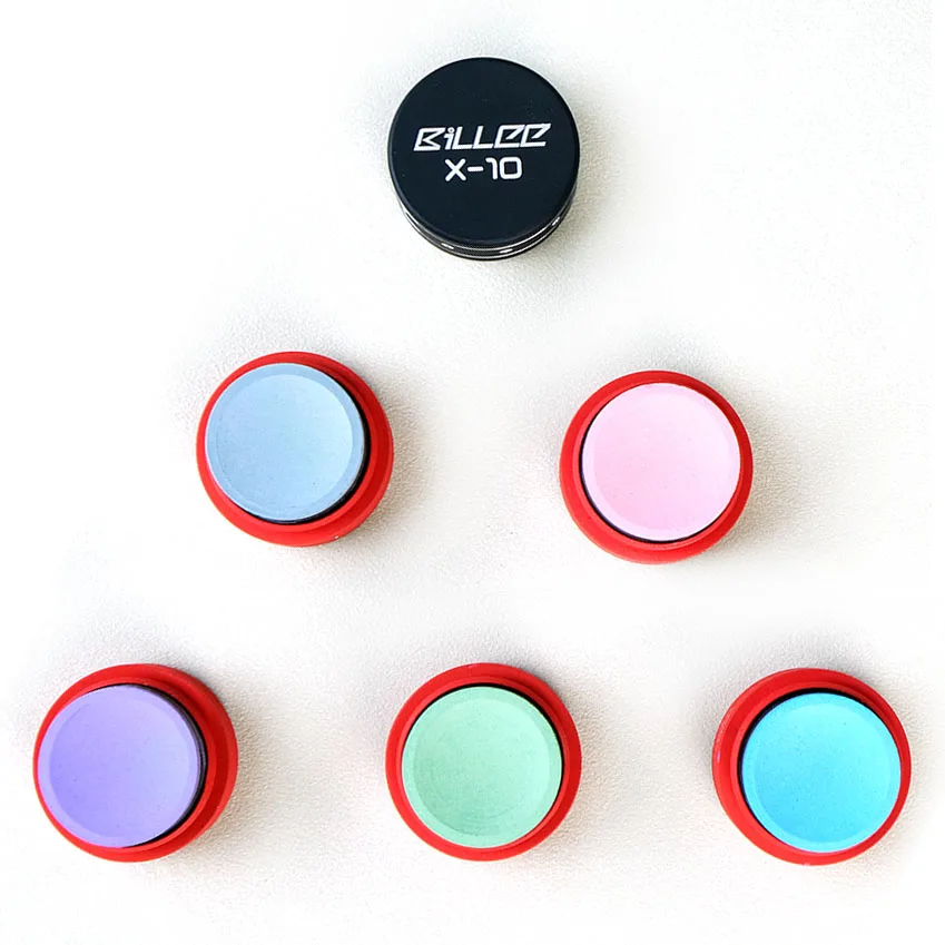 Professional  BILLEE Round Shape Chalk Green/Blue/Grey/Purple/Pink Snooker & Billiards Cue Chalk With Aluminum Chalk Storage box