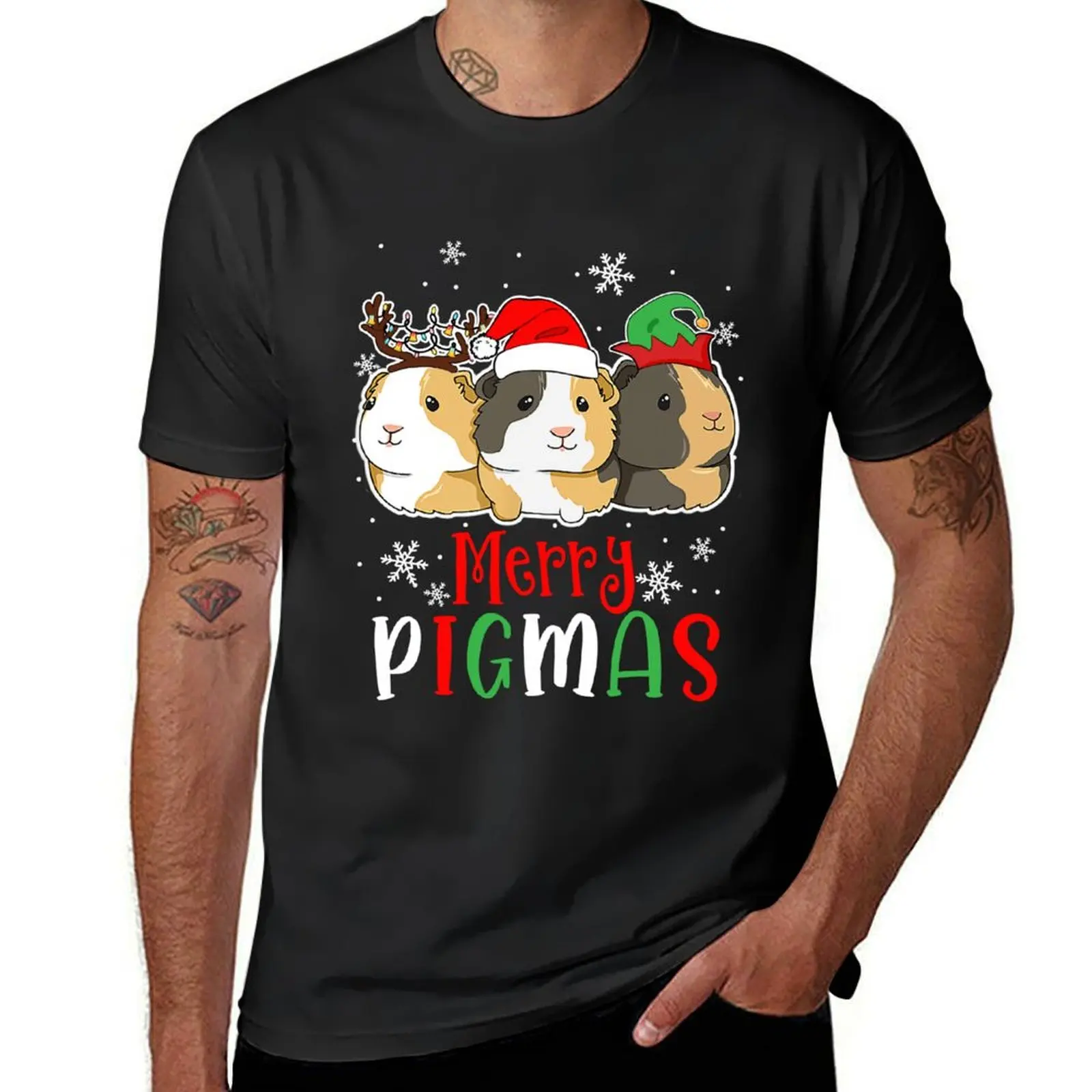 Merry Pigmas Guinea Pig Ugly Sweater Christmas Kids Girls T-Shirt for a boy animal prinfor boys plain black t shirts men