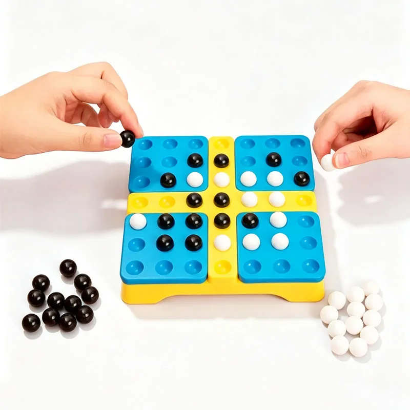 Black White Chess Five in A Row Orbital Logic Strategy Board Games For Adults & Kids Family Travel Party Fun Entertainment view 3