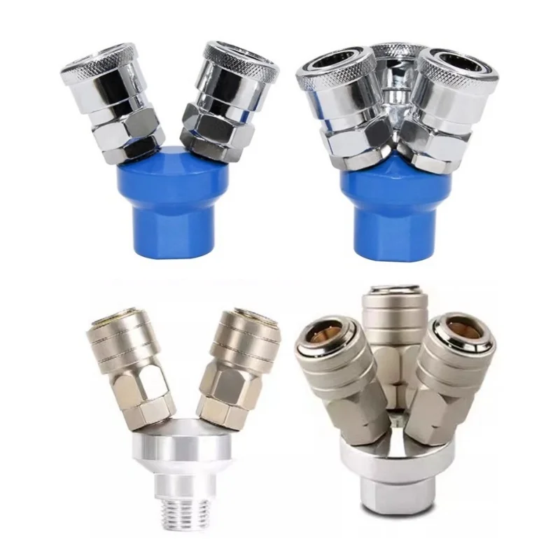 Quick Connector Air Compressor Manifold 2 Way 3 way Quick Connect Multi Hose Coupler Fitting with High Strength