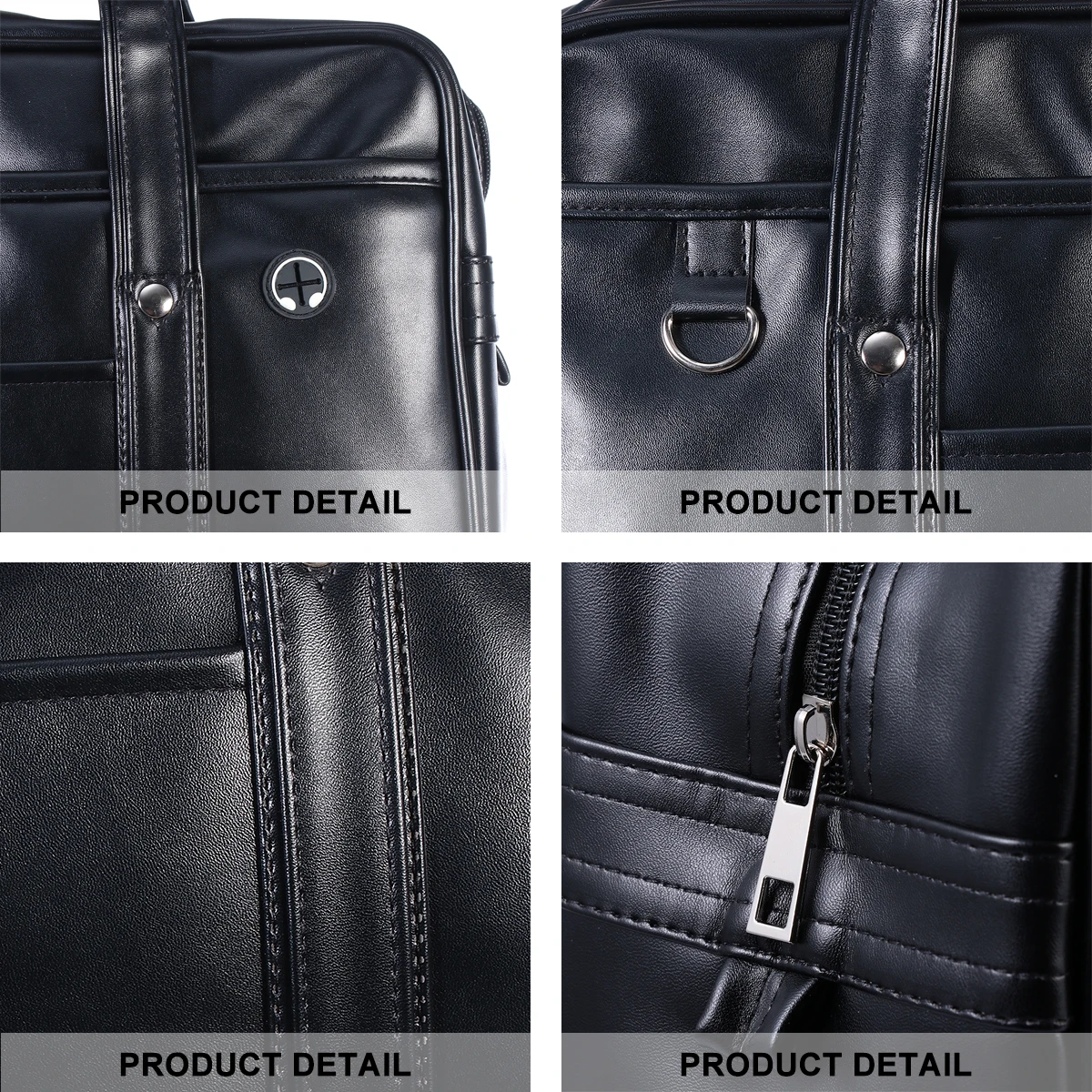 

Single Shoulder Tote Bag PU Uniform Japanese Lightweight Portable Waterproof Computer Students Workers Black Kawaii Briefcase