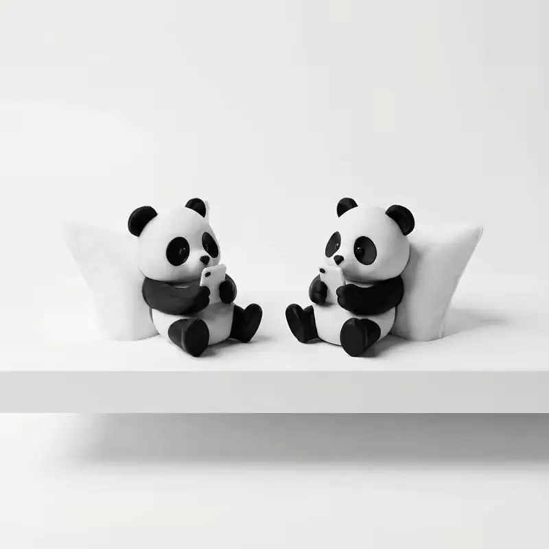 1Pcs Panda Sculpture Ornament Creative Collectible Figurine Desktop Office Decor